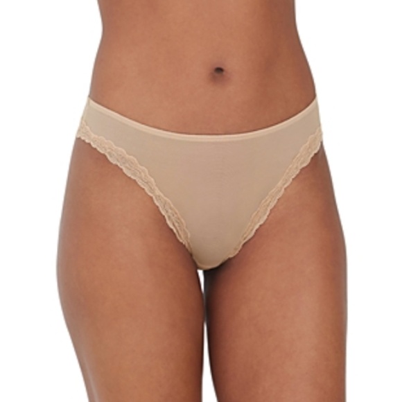 Women's Passion Mesh Lace Trim Chikini - Nylon Beige Size L NWT - Picture 1 of 4